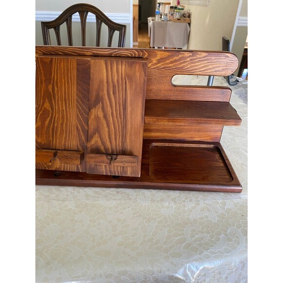 Wood Phone Storge & Organization 2 Phones Wireless Charging Docking Station NWOT - Picture 5 of 12